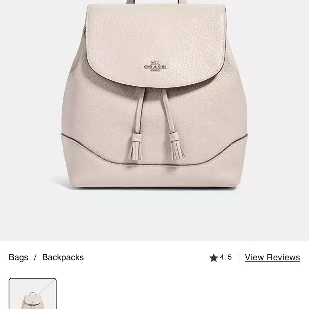 Coach Beige Leather Backpack